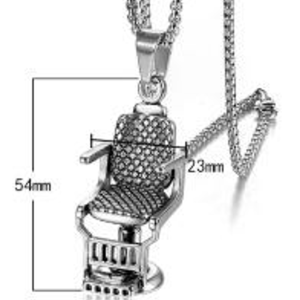 barber chair necklace silver