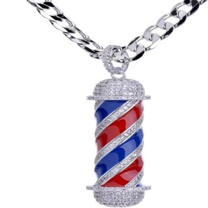 Barber Pole Necklace Silver